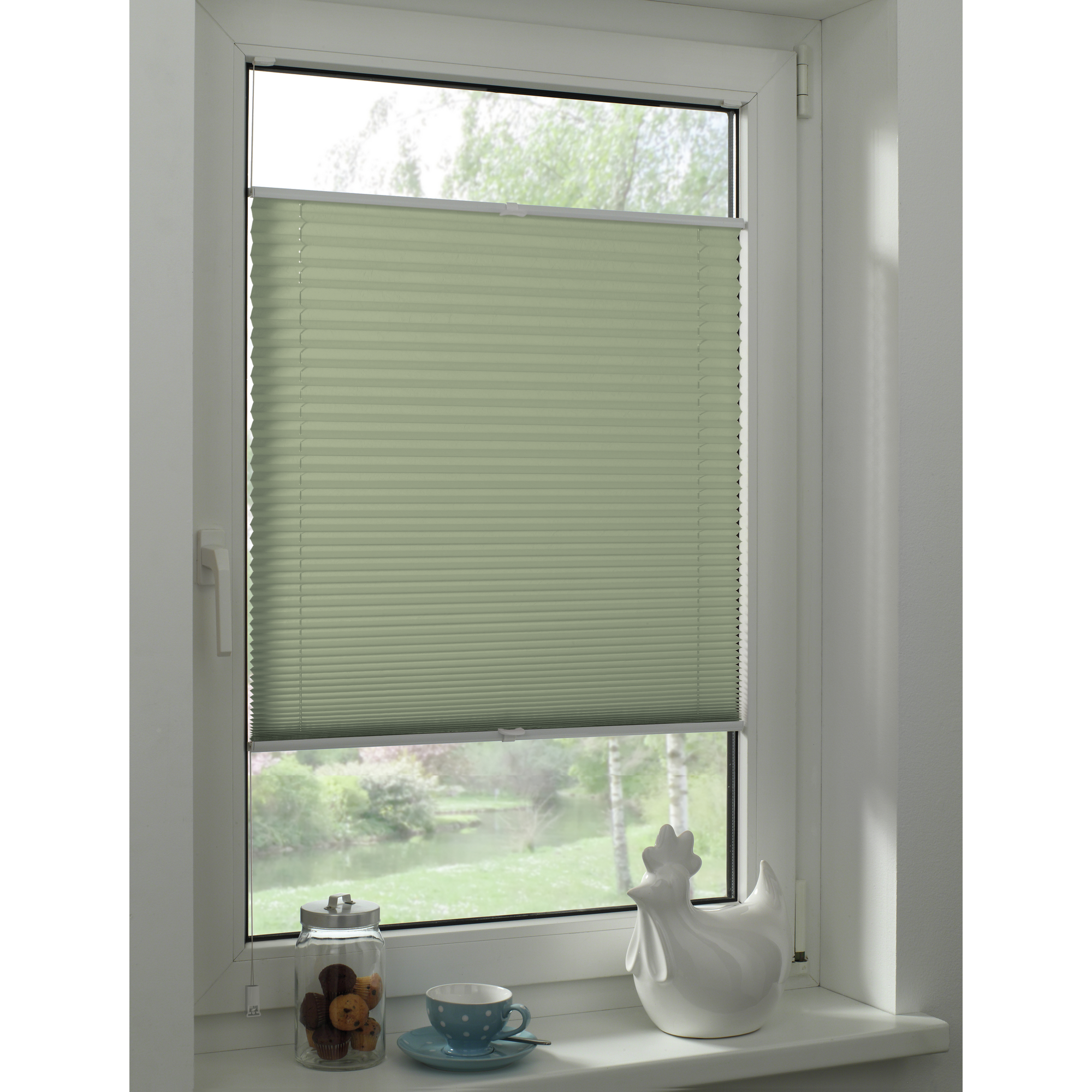 EasyFix-Plissee 'Greta' mintgrün 50 x 130 cm 7-teilig