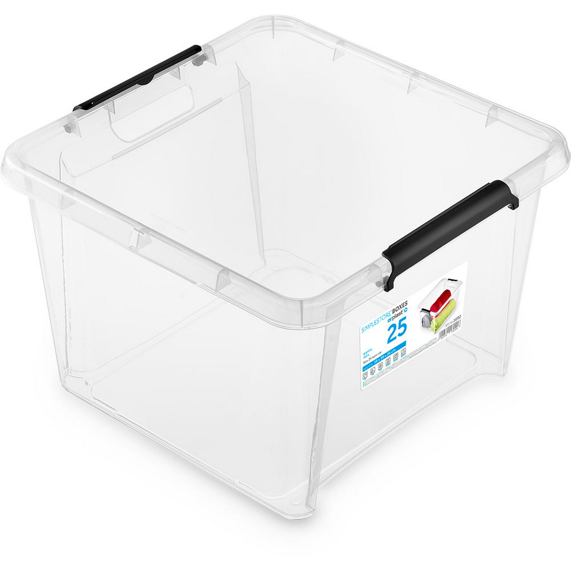 Aufbewahrungsbox 'SimpleStore' mit Deckel transparent 39 x 26 x 39 cm 25 l