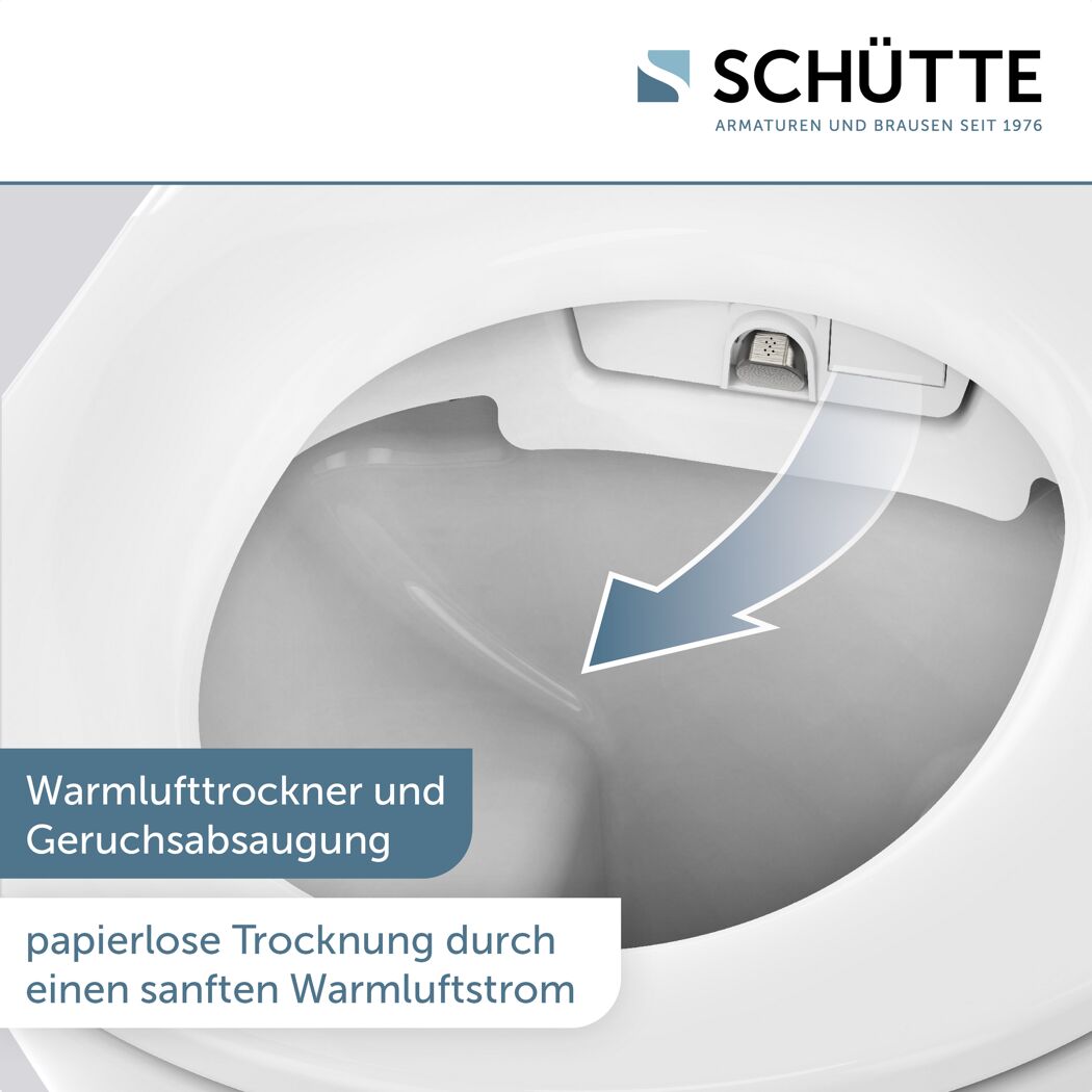 Dusch-WC spülrandlos 'Cesari Premium' weiß mit LED-Nachtlicht