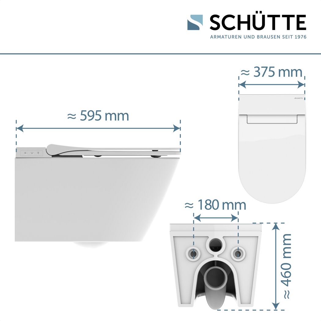 Dusch-WC spülrandlos 'Cesari Premium' weiß mit LED-Nachtlicht