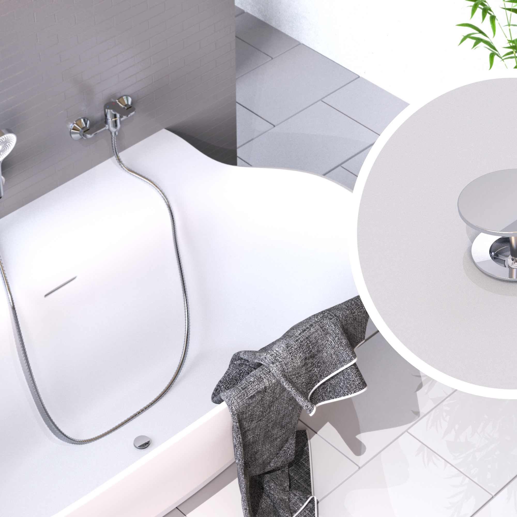Ablaufstopfen verchromt Ø 70 mm x 1 1/2", für Badewanne