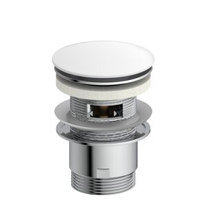 Design-Ablaufventil weiß 1 1/4" x 65 mm, mit Überlauf