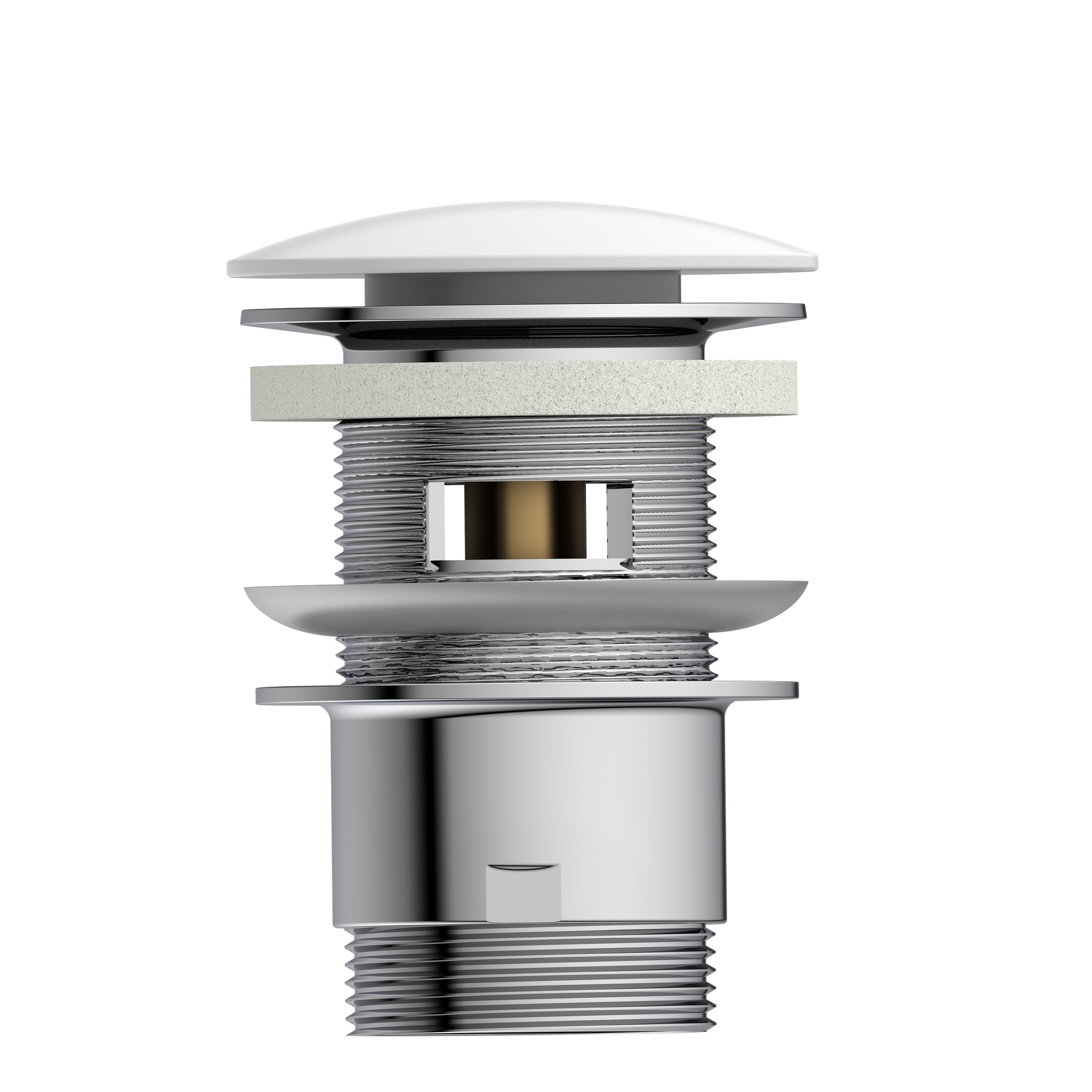 Design-Ablaufventil weiß 1 1/4" x 65 mm, mit Überlauf