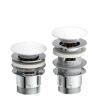 Design-Ablaufventil weiß 1 1/4" x 65 mm, mit Überlauf