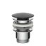 Design-Ablaufventil schwarz matt 1 1/4" x 65 mm, mit Überlauf