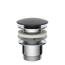 Design-Ablaufventil schwarz matt 1 1/4" x 65 mm, mit Überlauf