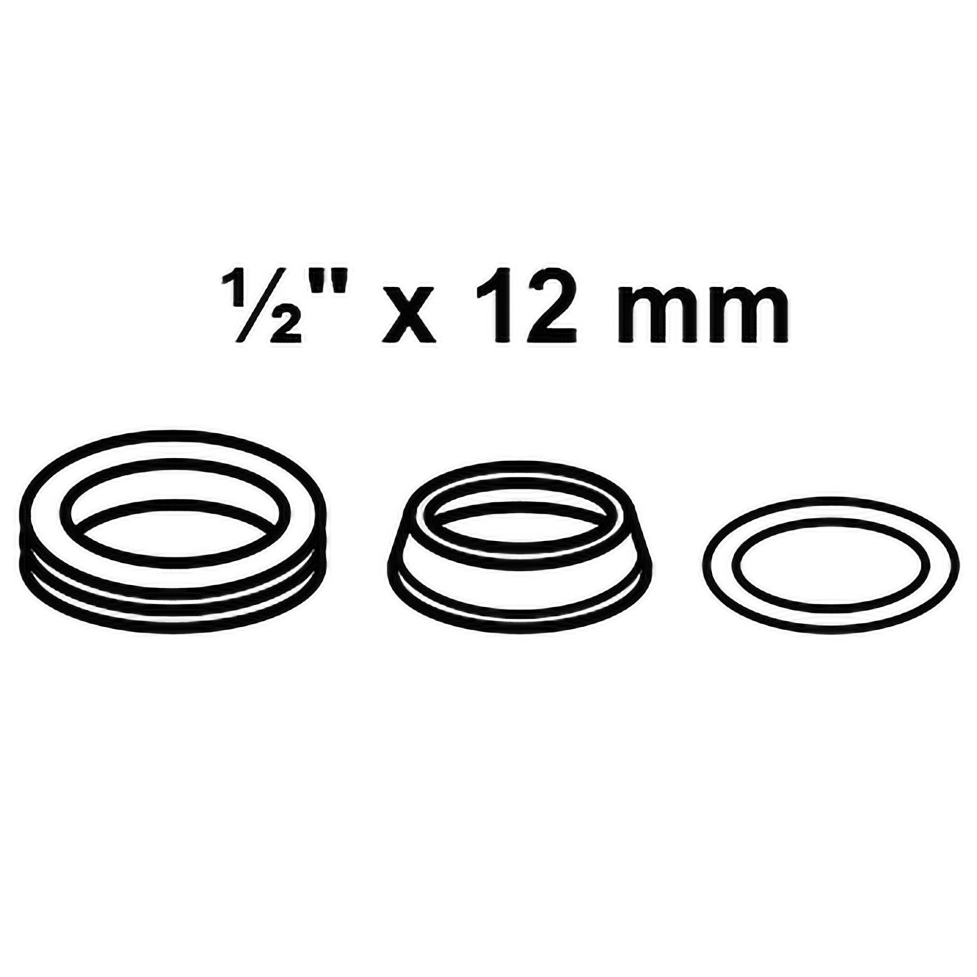 Dichtungs-Sortiment 1/2" x 12 mm für Quetschverschraubung, 3-teilig