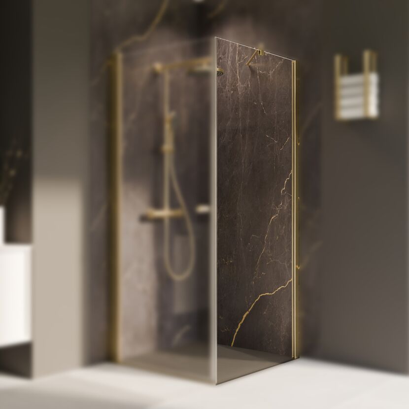 Seitenwand 'Elana 2.0' für Drehtür/Drehtür mit Festteil, rechts, goldfarben, 80 x 200 cm