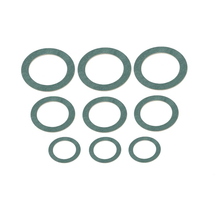 Verschraubungsdichtung HD Fiber Ø 10 x 15 x 2/11 x 18 x 2/15 x 24 x 2 mm, für 3/8"/ 1/2"/ 3/4", 9-teilig
