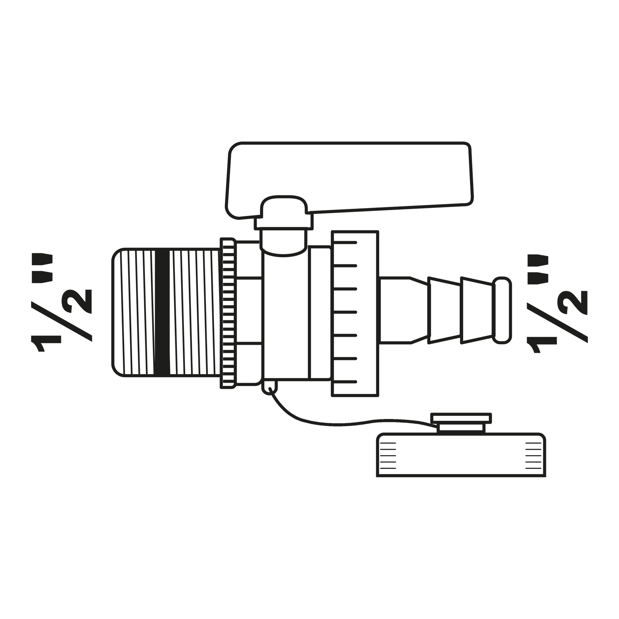 KFE-Kugelhahn 1/2" x 1/2" mit Knebel