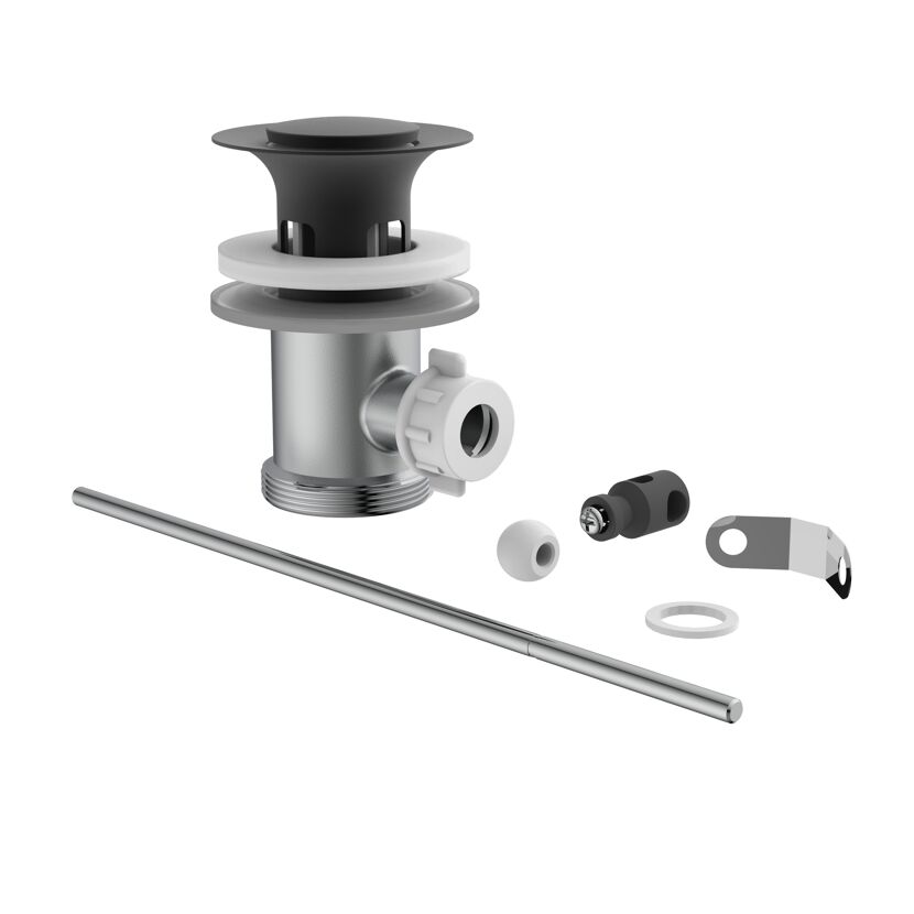 Exzentergarnitur schwarz matt 1 1/4", für Waschtisch
