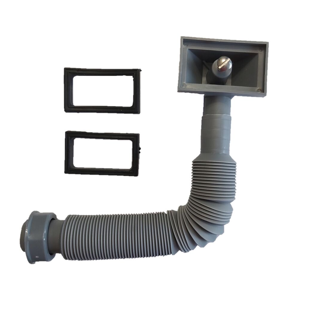 Überlauf-Anschlussrohr 'Eco-Save' grau 1" x 140-440 mm, flexibel