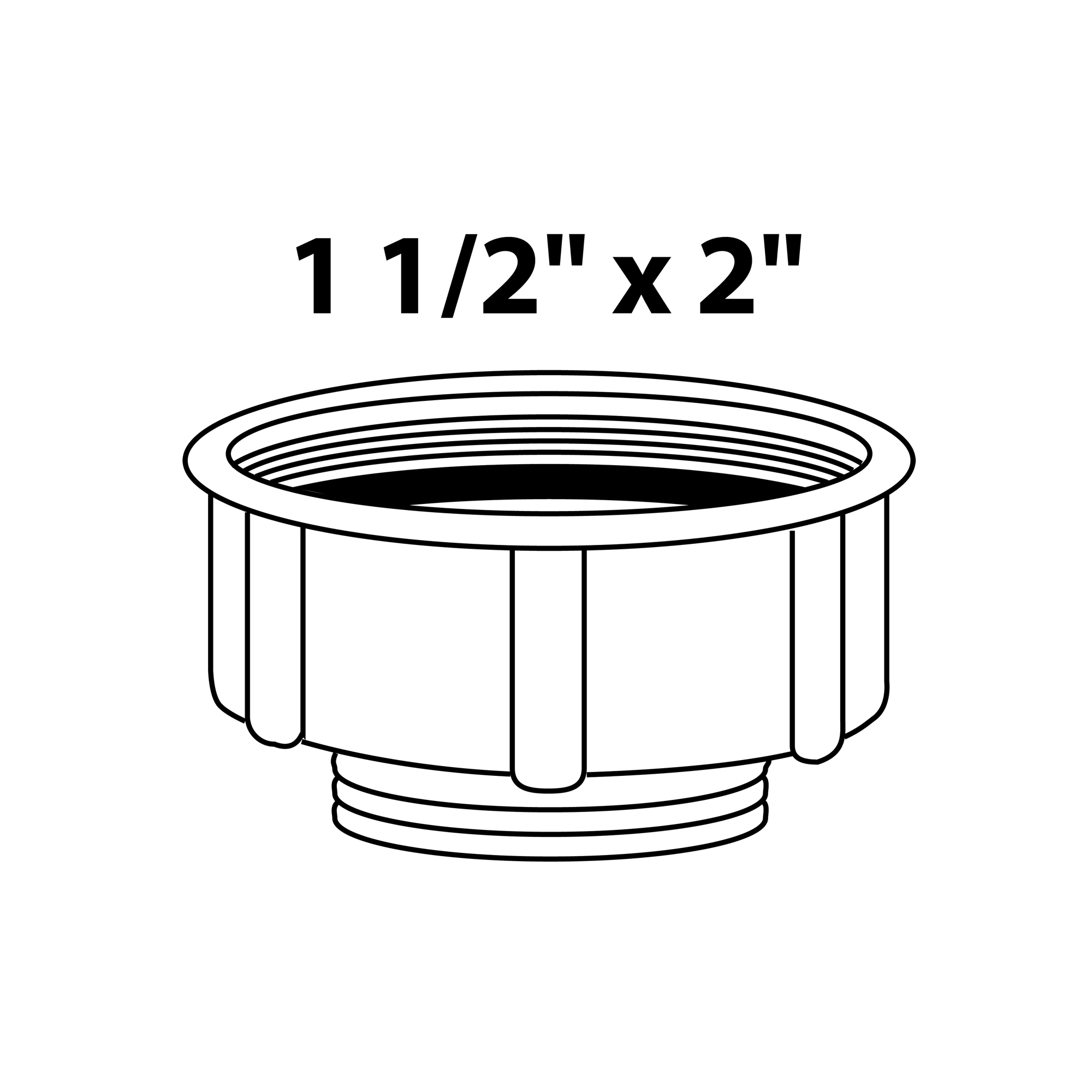 Reduzierstück 'ECO-SAVE' grau 2" x 1 1/2" für Siphon
