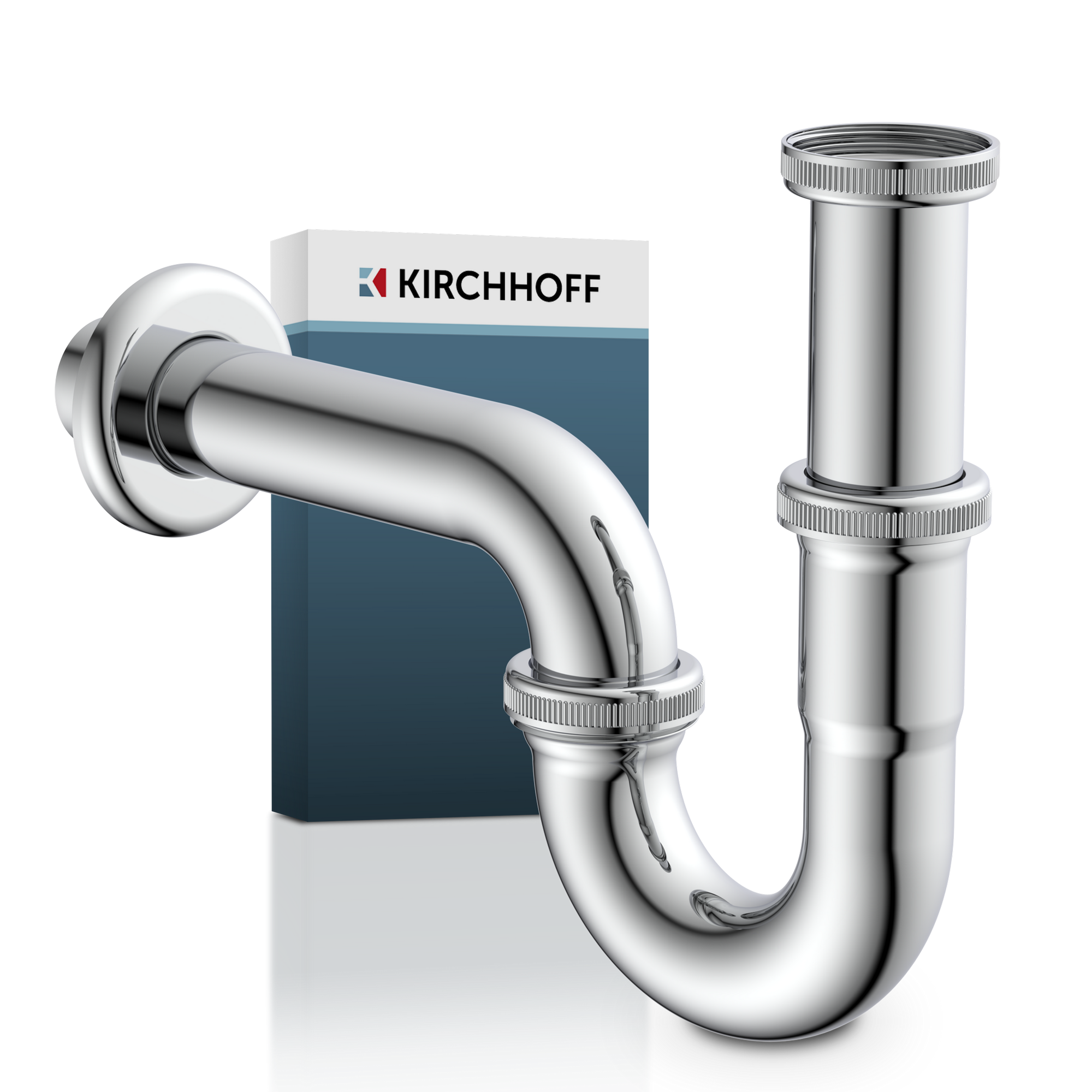 Röhrensiphon 'Plus' verchromt 1 1/4" x 32 mm, mit Rosette