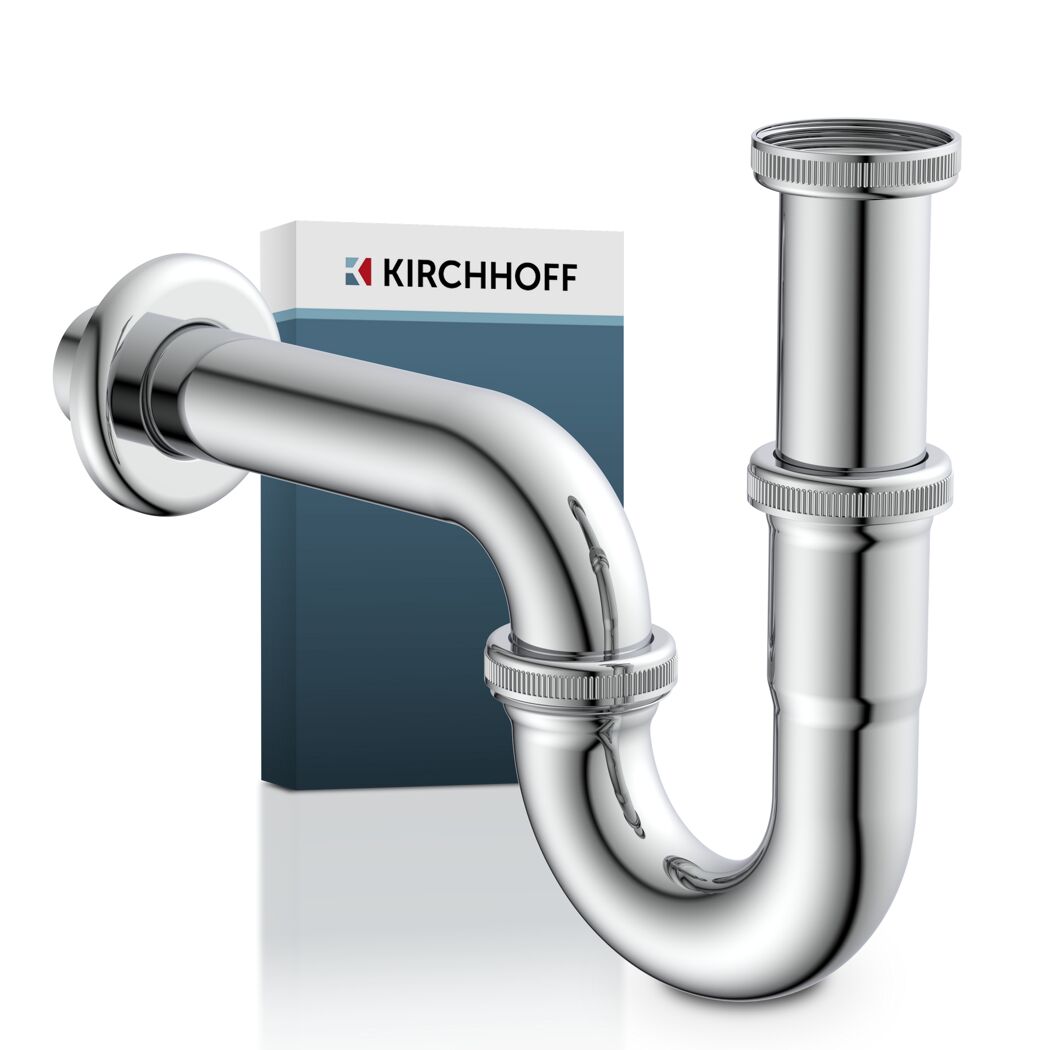 Röhrensiphon 'Plus' verchromt 1 1/4" x 32 mm, mit Rosette