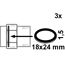 Verschraubungsdichtung Vulkanfiber Ø 18 x 24 x 1,5 mm für 3/8", 3 Stück