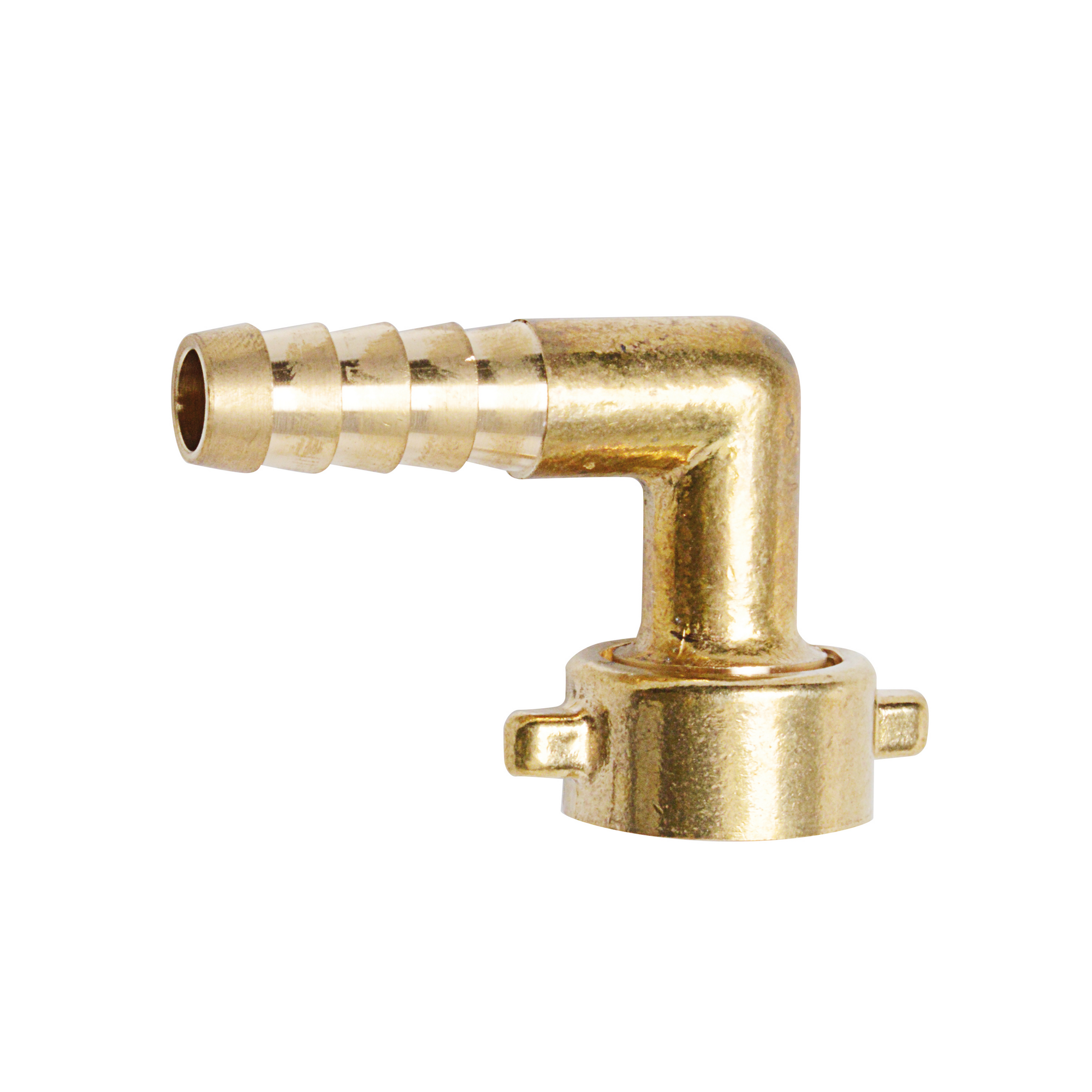 Halbe Winkel-Schlauchverschraubung Messing blank 1/2" x 3/8" T
