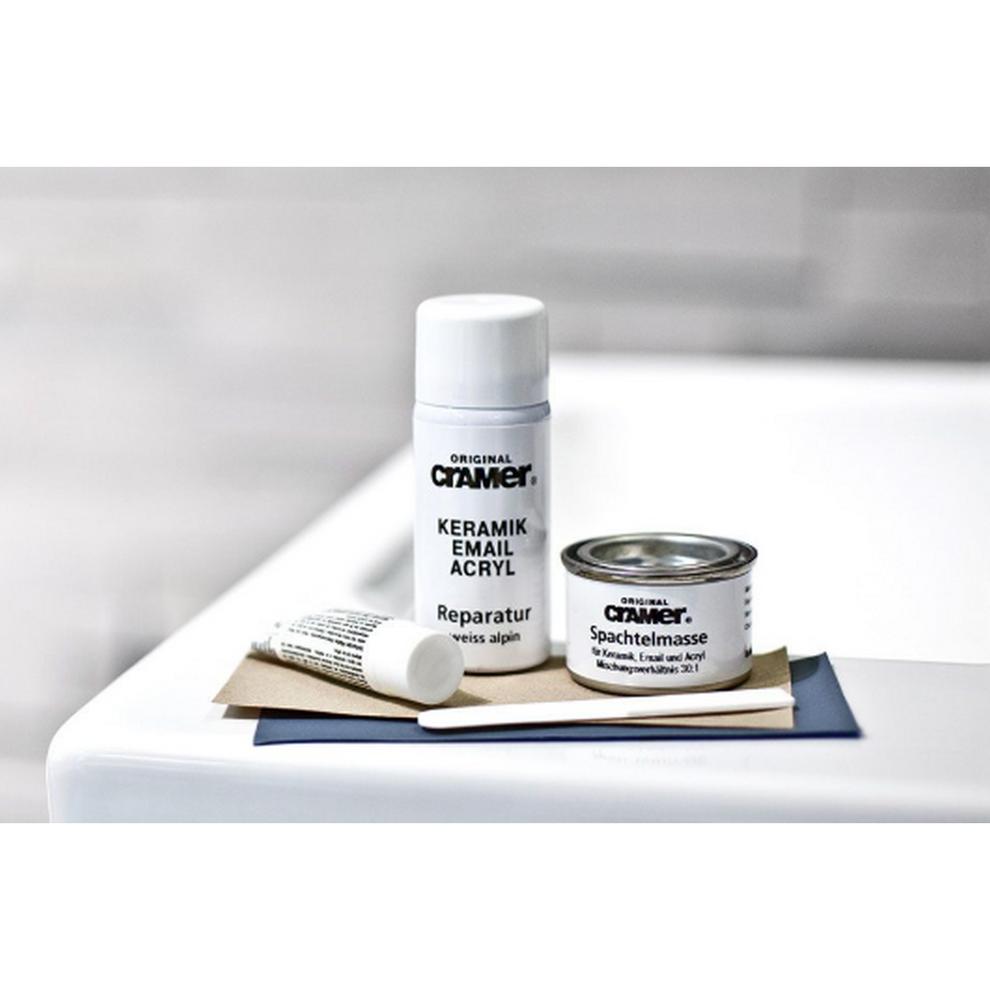 Reparatur-Set weiß 6-teilig, für Badewanne