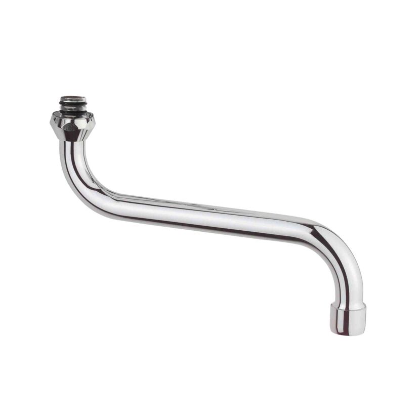 S-Rohrauslauf verchromt 3/4" x 150 mm, mit Mischdüse und O-Ring