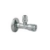 Eckventil 'Benkiser' chromfarben 1/2" x 3/8" x 10 mm mit Schubrosette und Filter