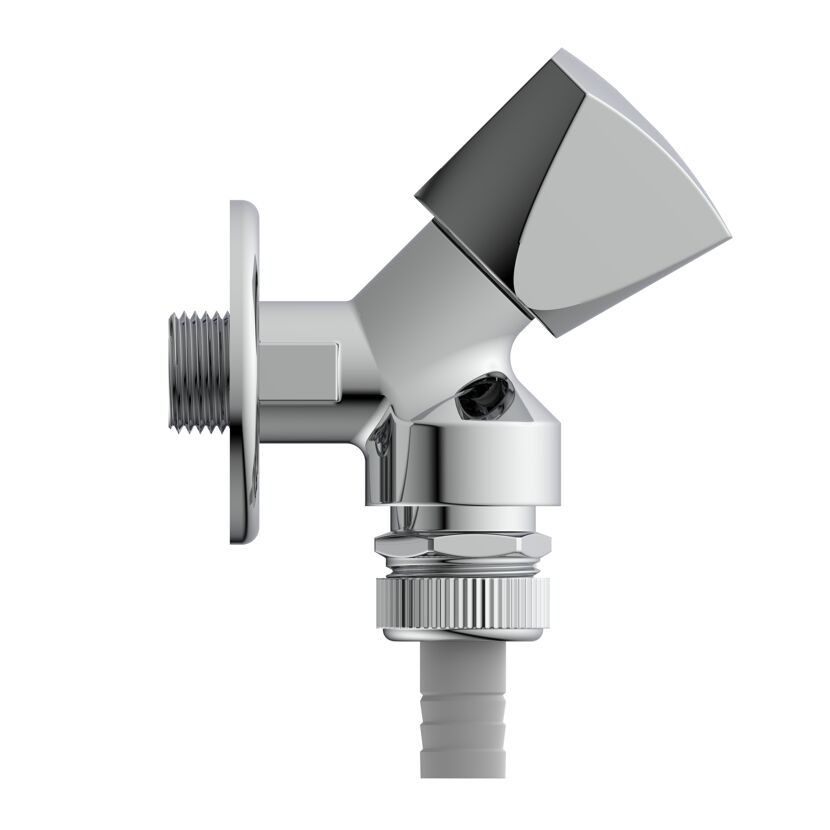 GA-Wandventil verchromt 1/2" AG, mit Rückflussverhinderer