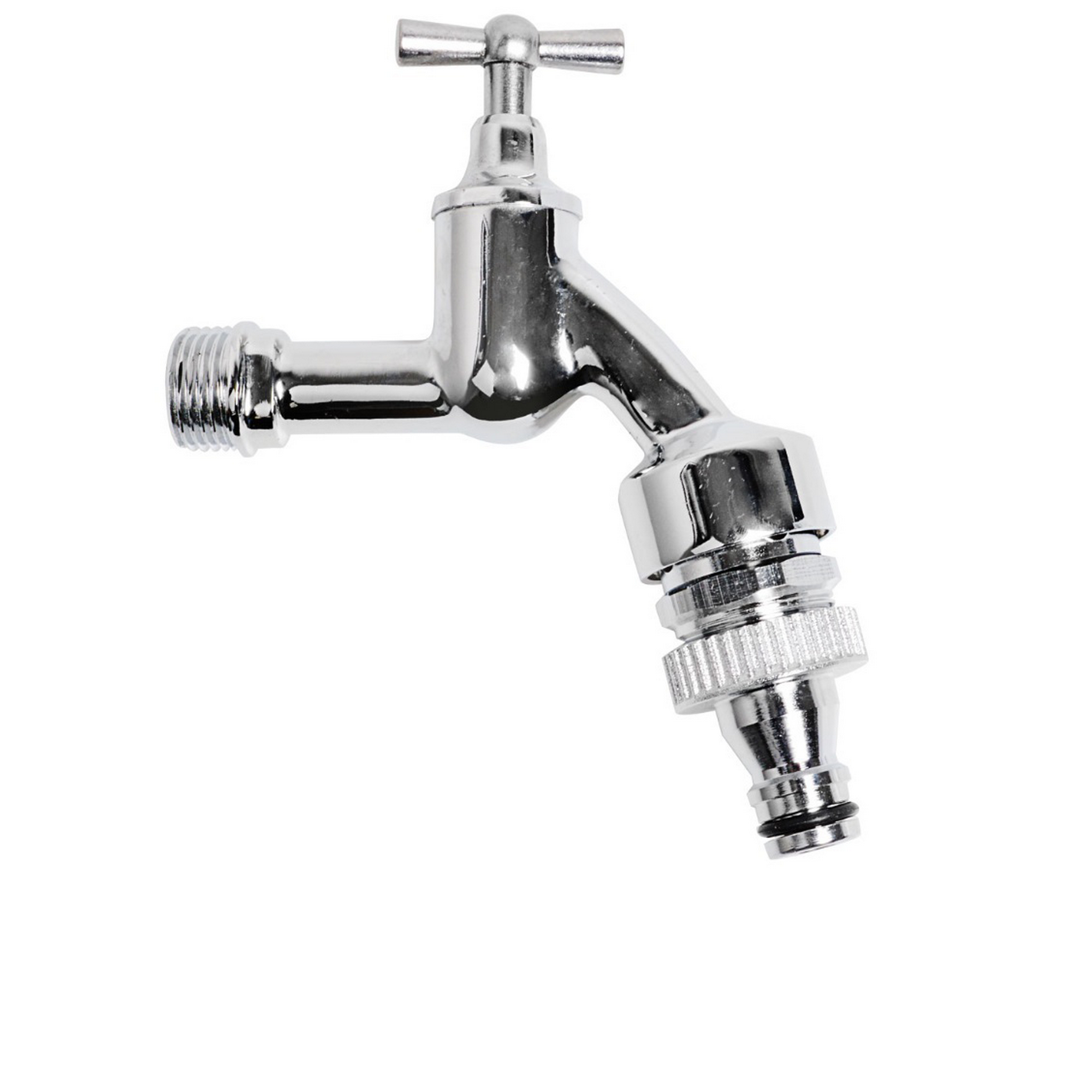 Außenwasserhahn Messing verchromt 1/2"AG x Gardena Klick