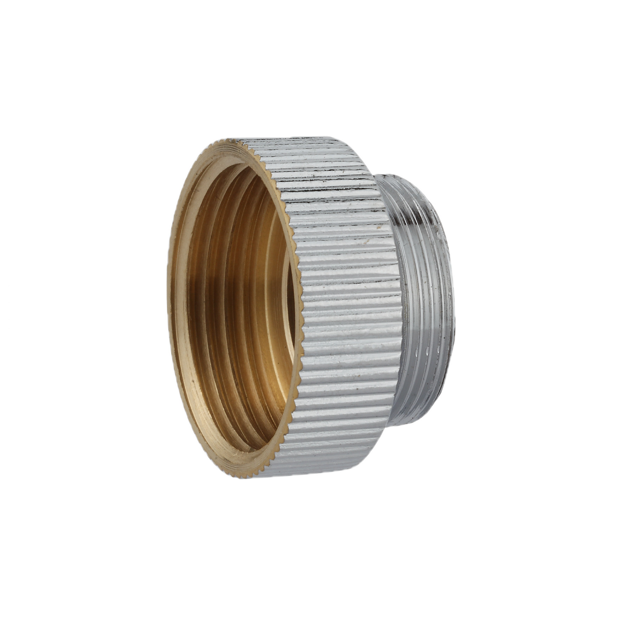 Übergangsstück Messing verchromt 1/2" IG x M22 AG