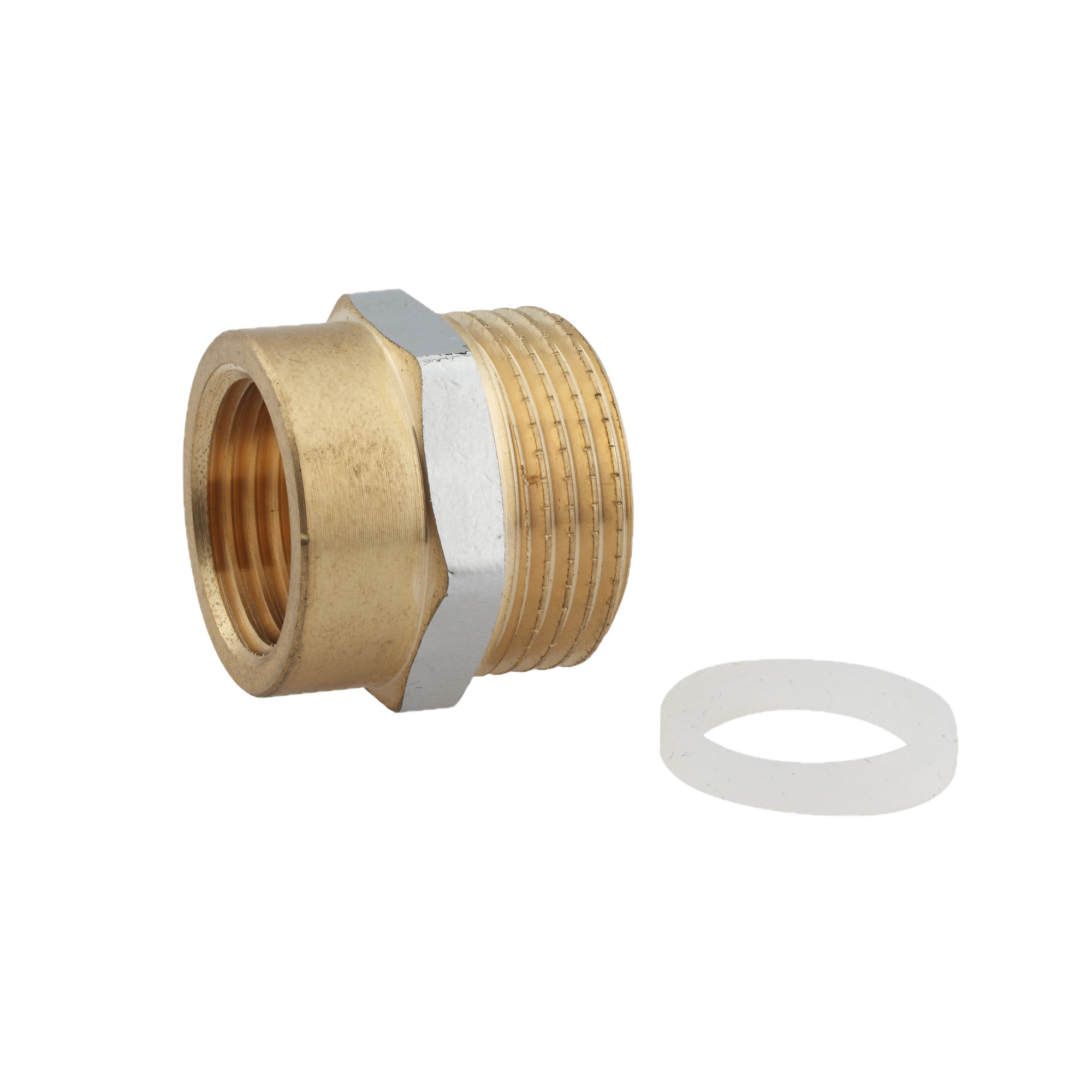 Reduzierstück Messing verchromt 3/4" AG x 1/2" IG