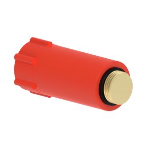 Baustopfen Kunststoff rot 1/2", mit Messinggewinde