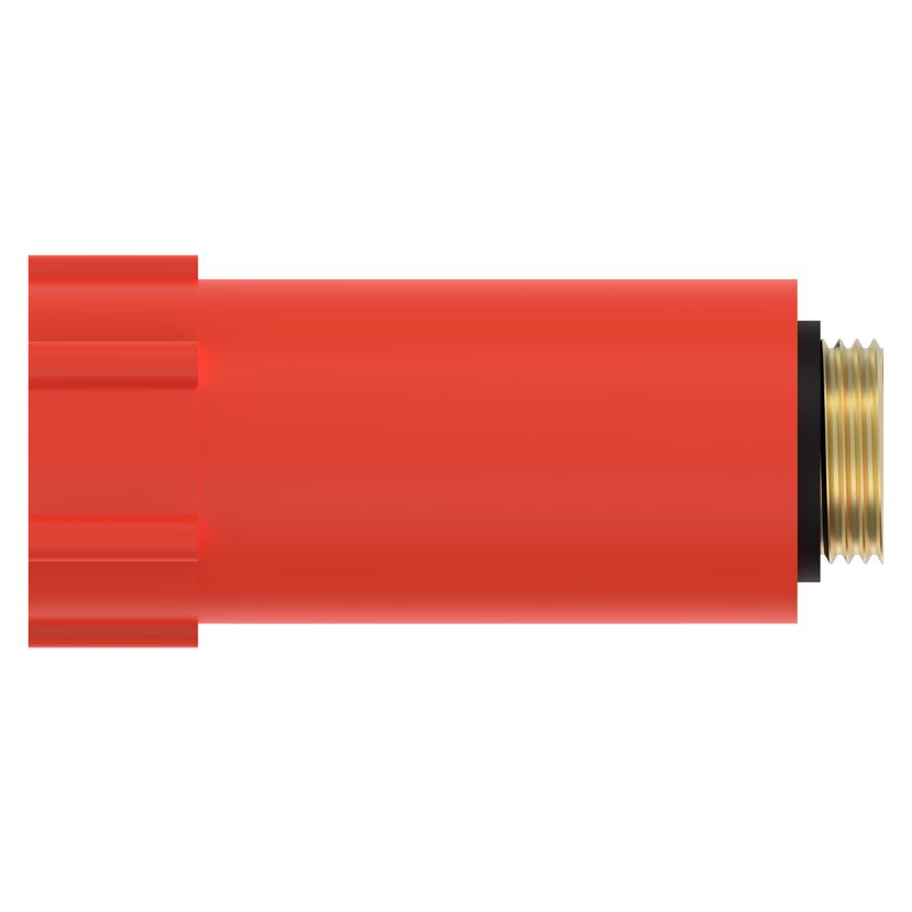 Baustopfen Kunststoff rot 1/2", mit Messinggewinde