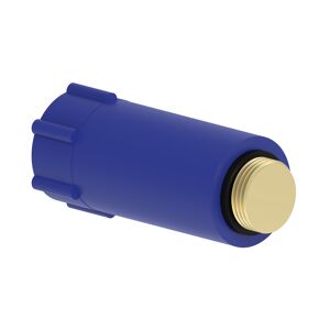 Baustopfen Kunststoff blau 1/2", mit Messinggewinde