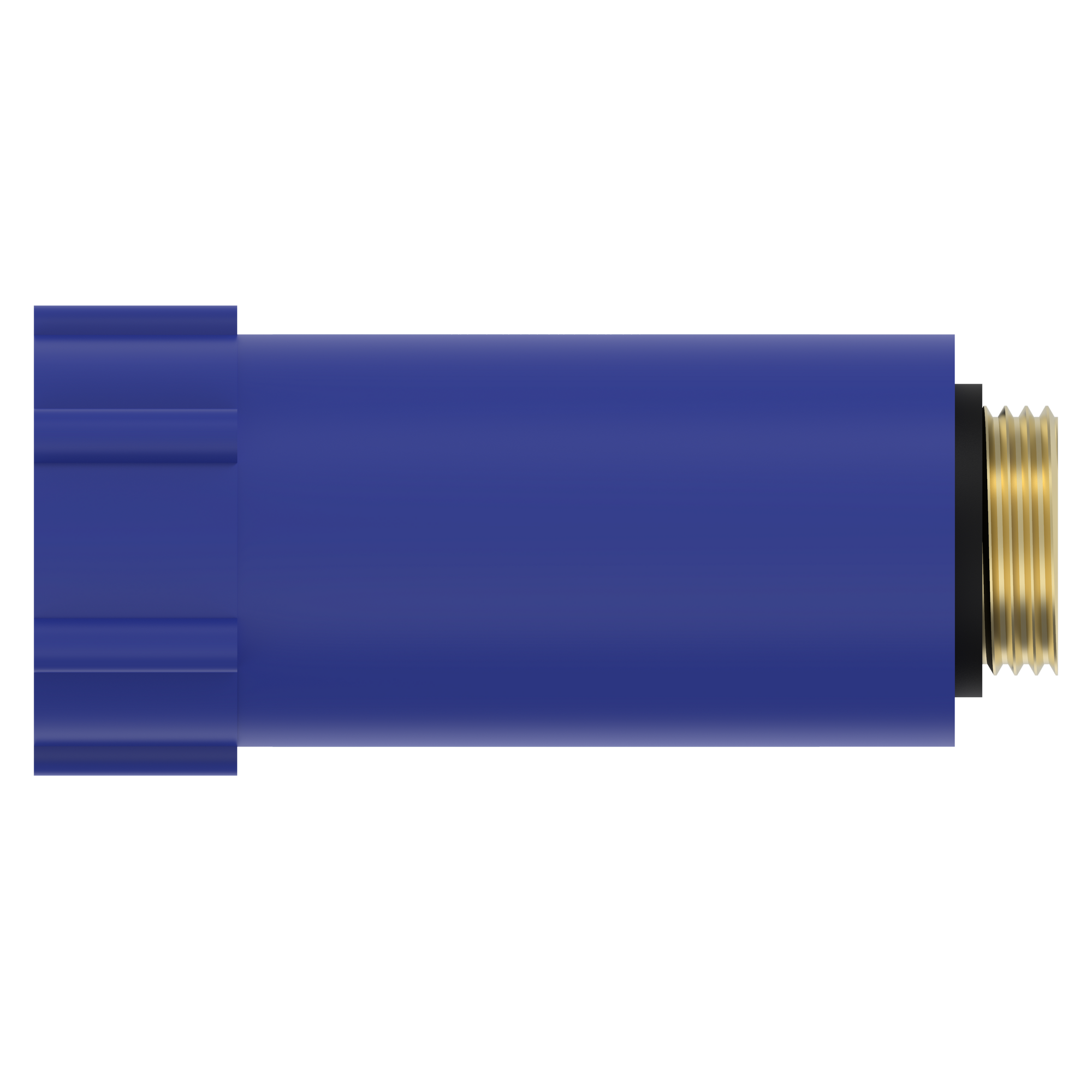 Baustopfen Kunststoff blau 1/2", mit Messinggewinde