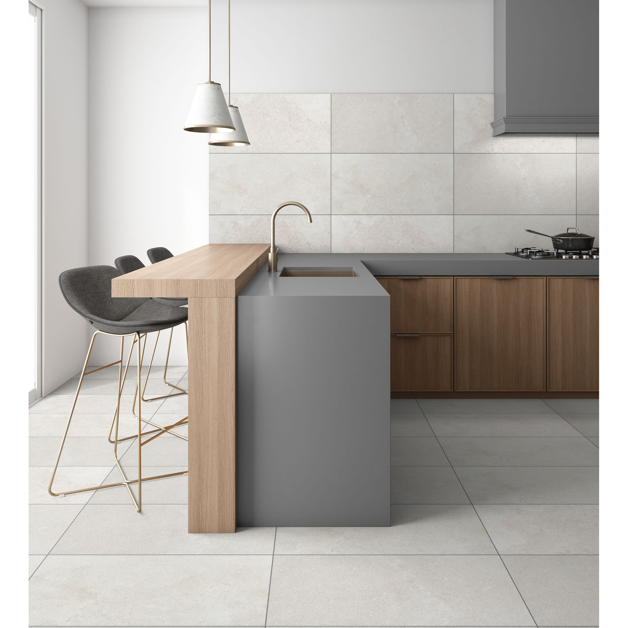 Bodenfliese 'Stonegres' Feinsteinzeug taupe 30 x 60 x 0,7 cm