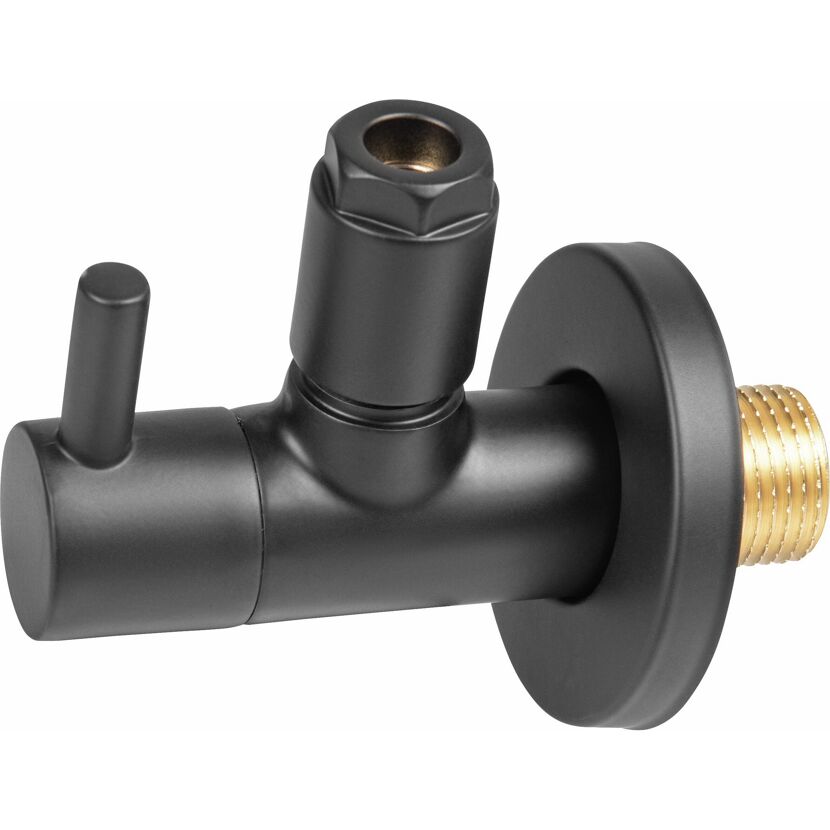 Eckventilset Messing schwarz 1/2" 2 Stück