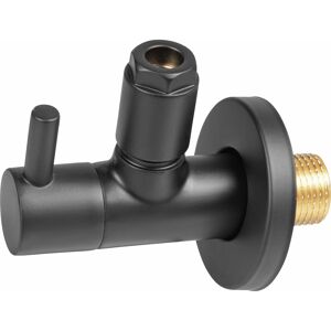 Eckventilset Messing schwarz 1/2" 2 Stück