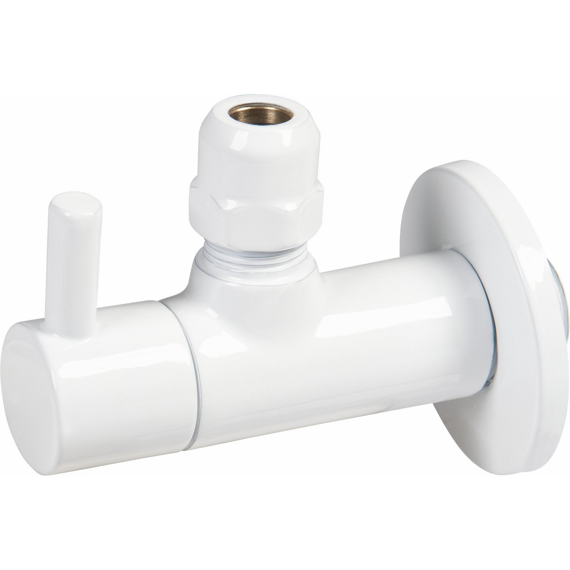Design-Eckventil weiß Design 1/2" rund, 2 Stück