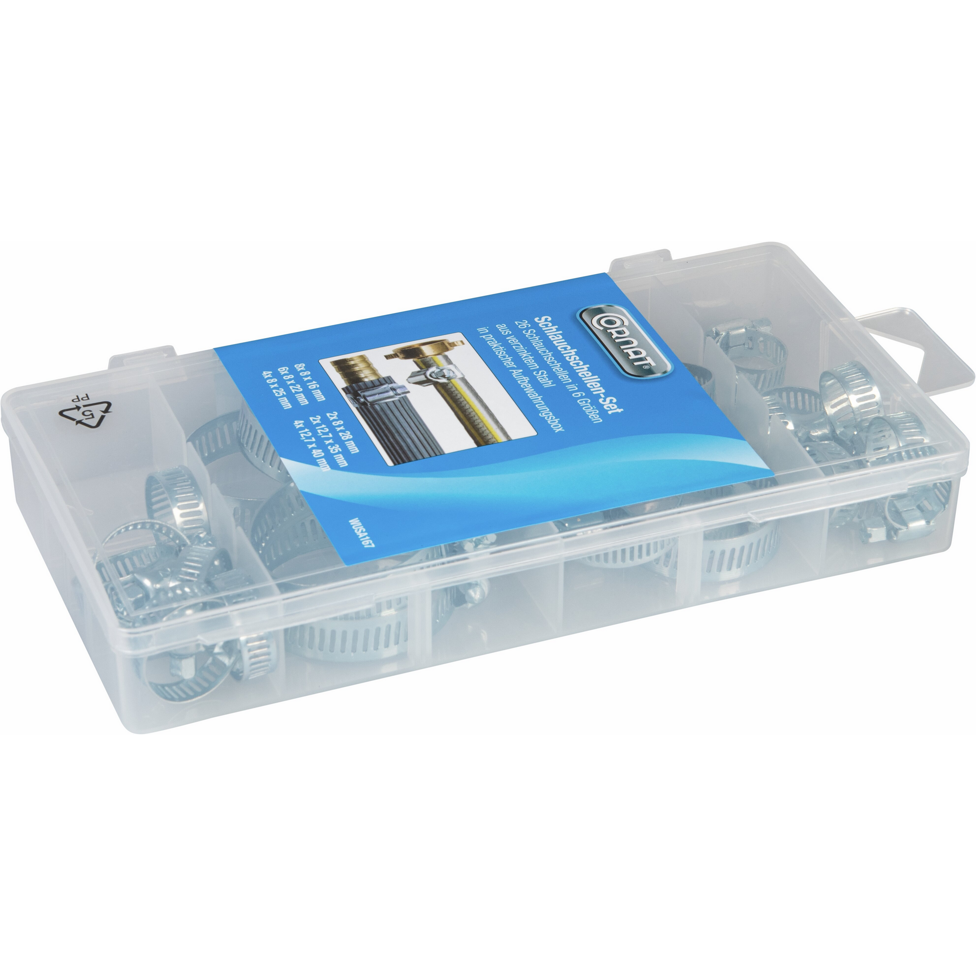 Schlauchschellenset Edelstahl 26-teilig