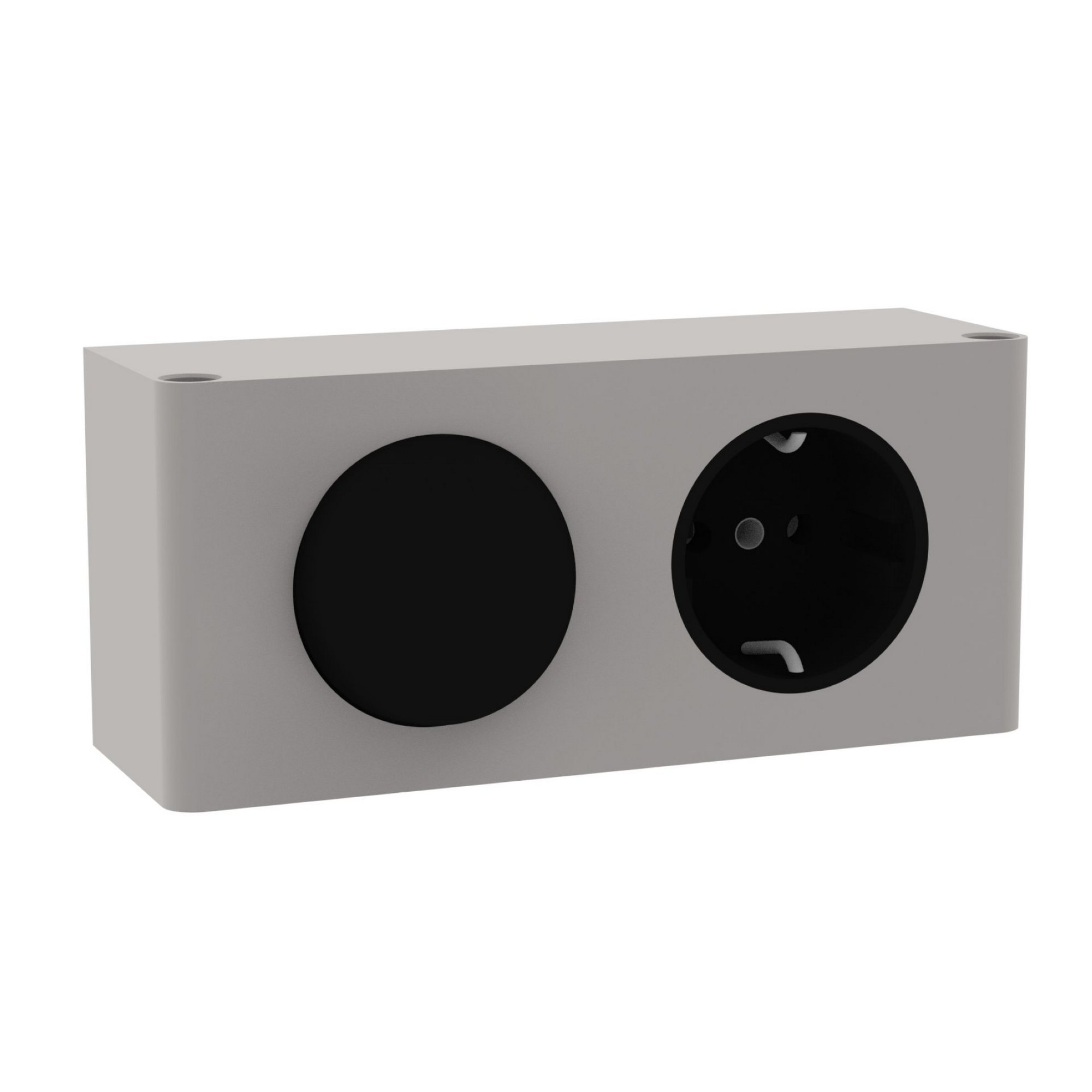 Elektrobox mit Schalter und Steckdose grau