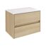 Waschbecken mit Unterschrank 'Compact Line' eichefarben 71 x 51,5 x 46,5 cm