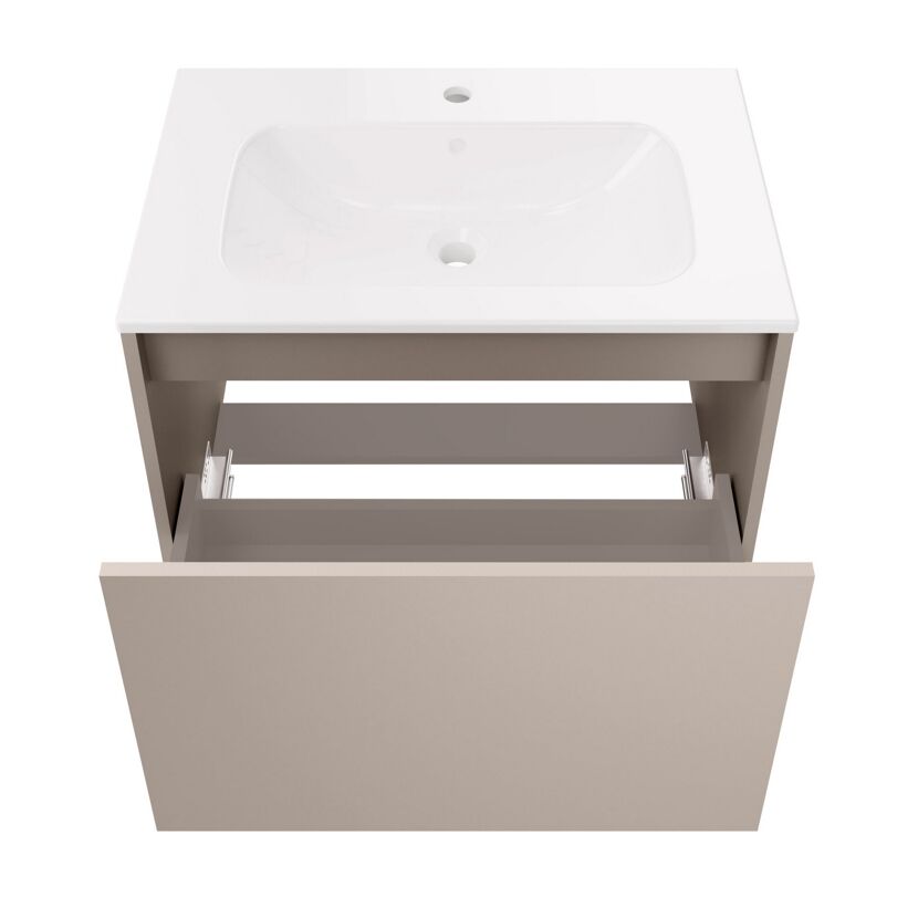 Waschbecken mit Unterschrank 'Compact Line' kaschmir 71 x 51,5 x 46,5 cm