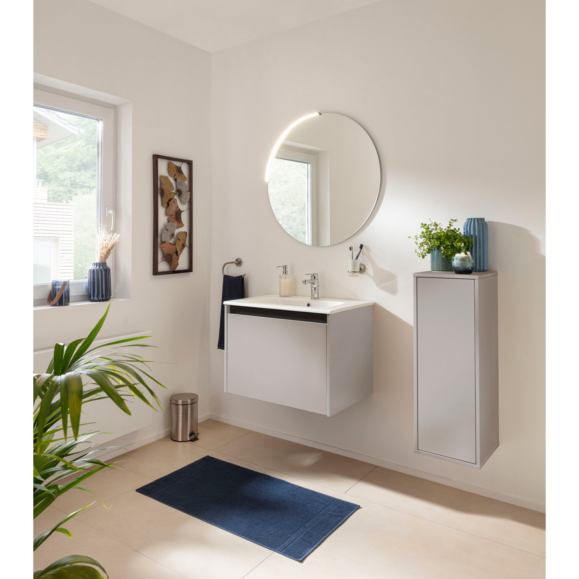 Waschbecken mit Unterschrank 'Compact Line' kaschmir 71 x 51,5 x 46,5 cm