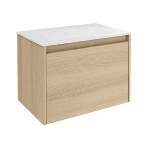 Waschbecken mit Unterschrank 'Compact Line' eichefarben 71 x 51,5 x 46,5 cm