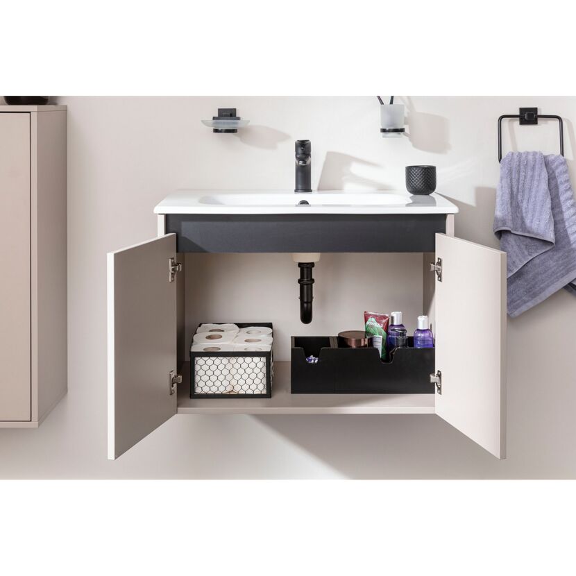 Waschbecken mit Unterschrank 'Compact Line' kaschmir 71 x 51,5 x 46,5 cm