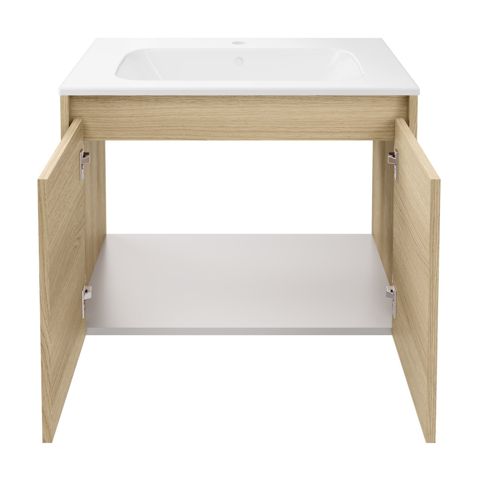 Waschbecken mit Unterschrank 'Compact Line' eichefarben 71 x 51,5 x 46,5 cm