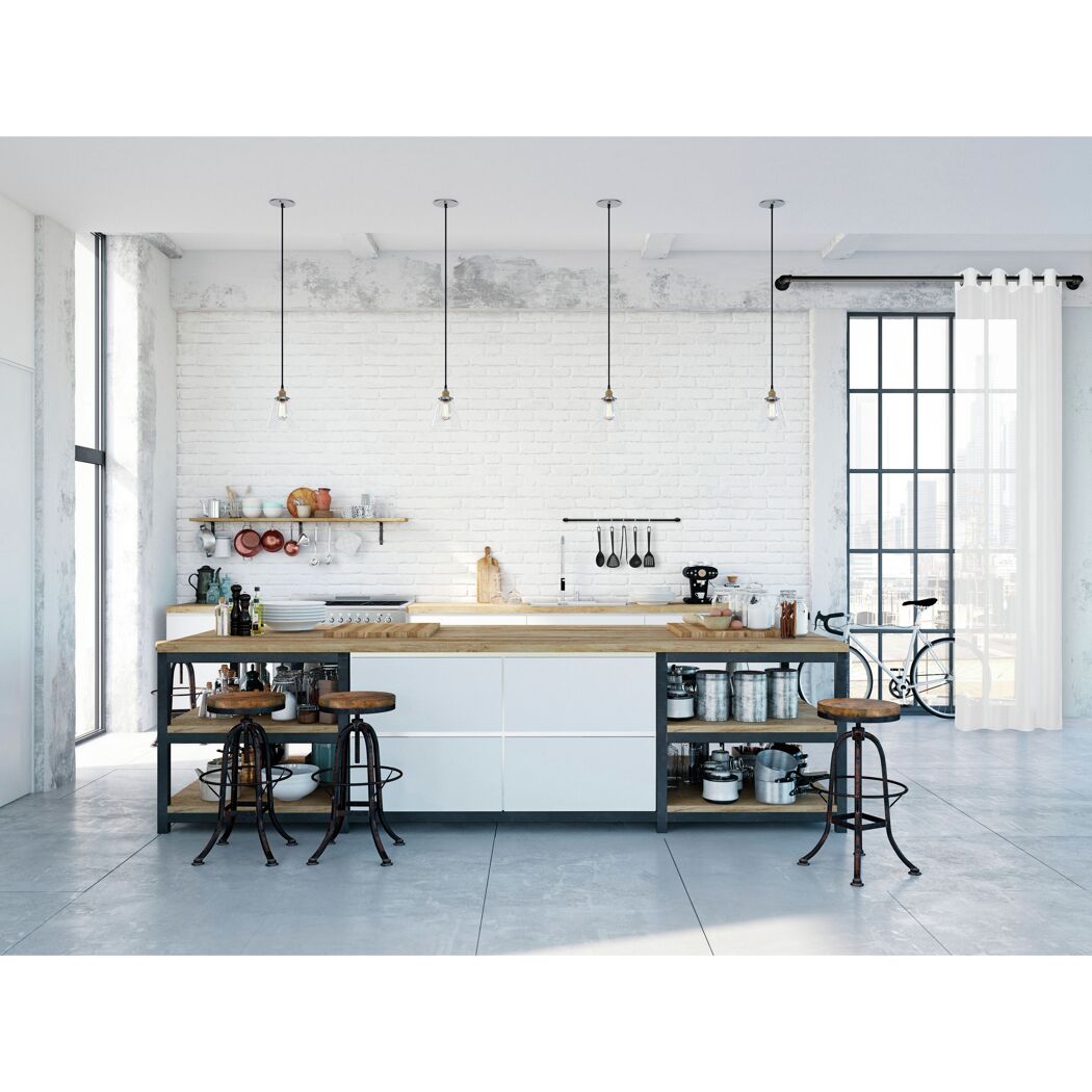 Gardinenstange 'Industrial Home' schwarz Ø 25 x 2400 mm