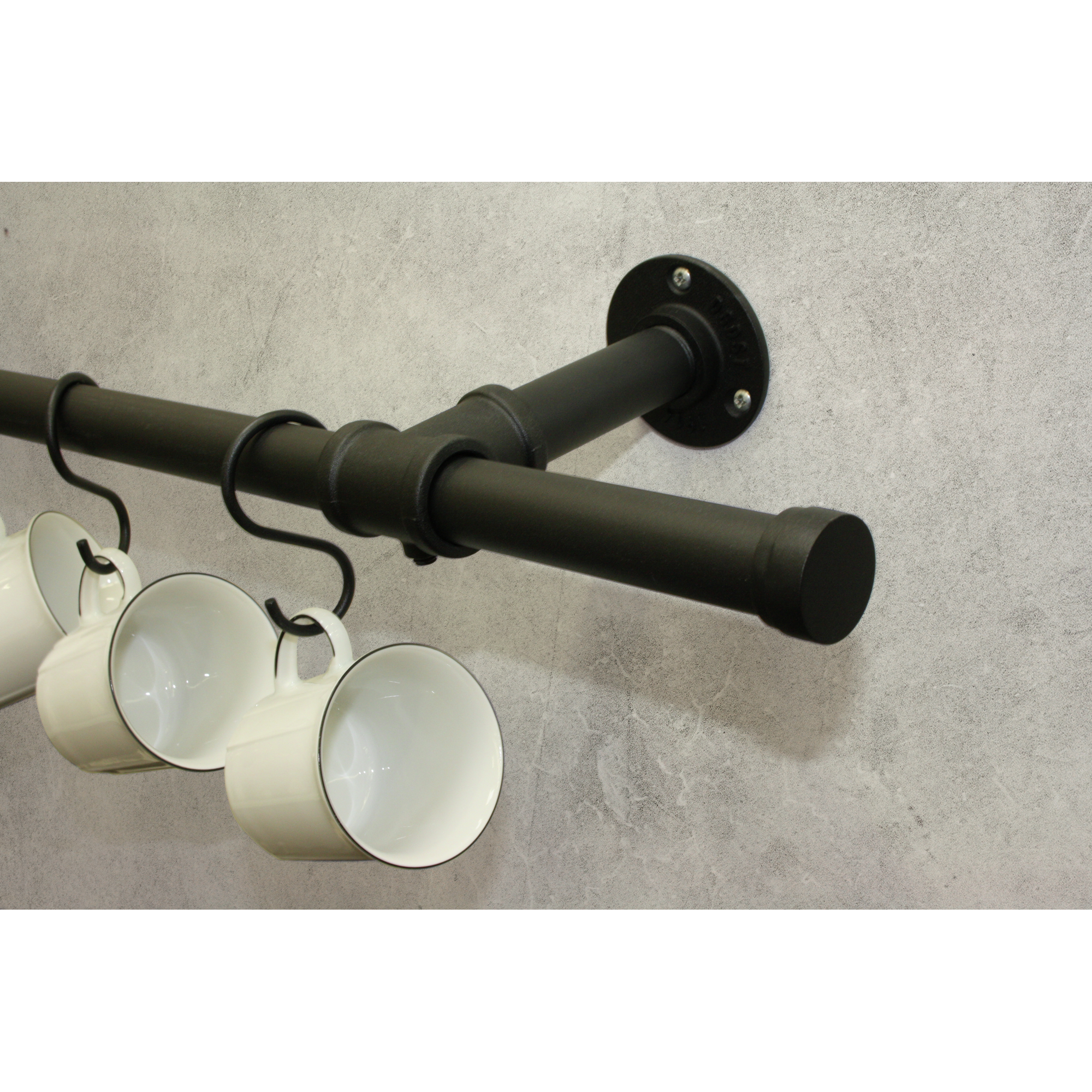 Träger 'Industrial Home' schwarz Ø 25 x 100 mm
