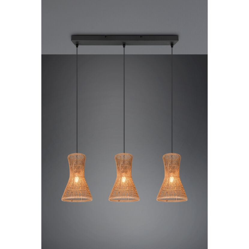 Pendelleuchte 'Bijou' Rattan 3-flammig