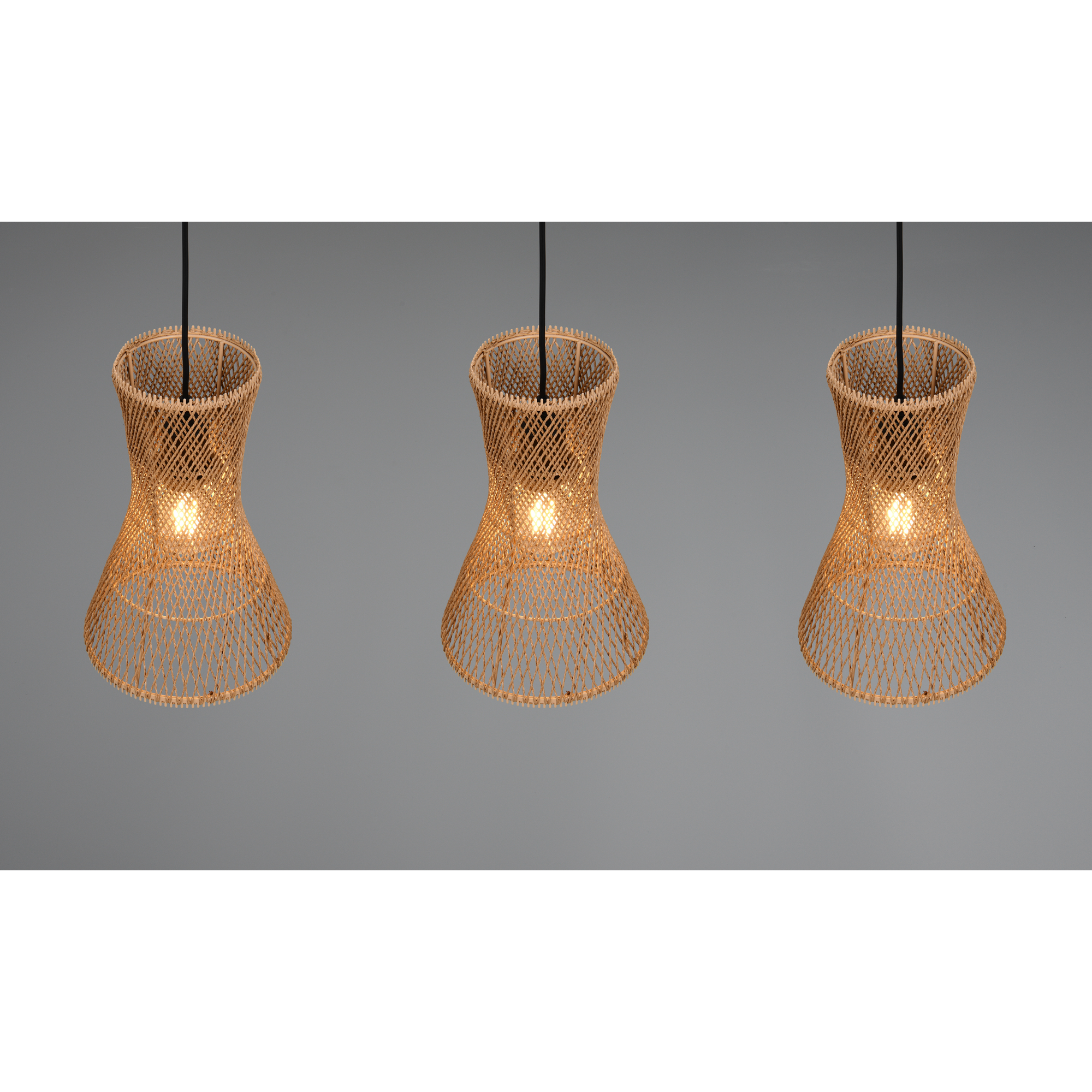 Pendelleuchte 'Bijou' Rattan 3-flammig
