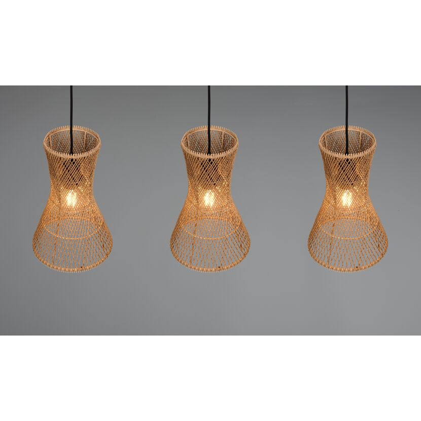 Pendelleuchte 'Bijou' Rattan 3-flammig