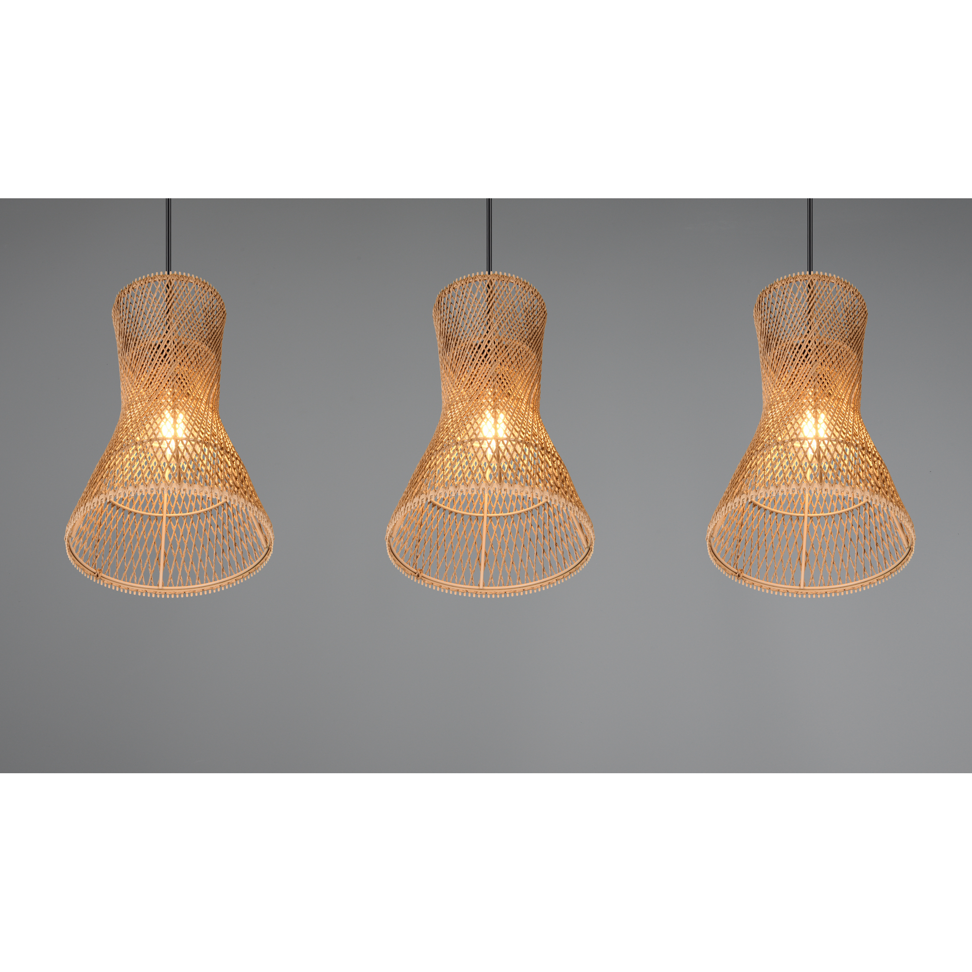 Pendelleuchte 'Bijou' Rattan 3-flammig